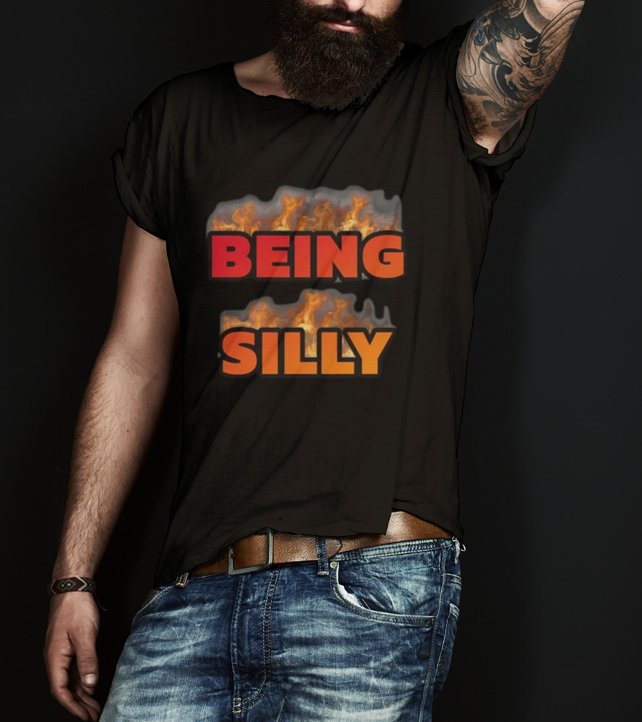 Being Silly With Flaming Text Background T-Shirt