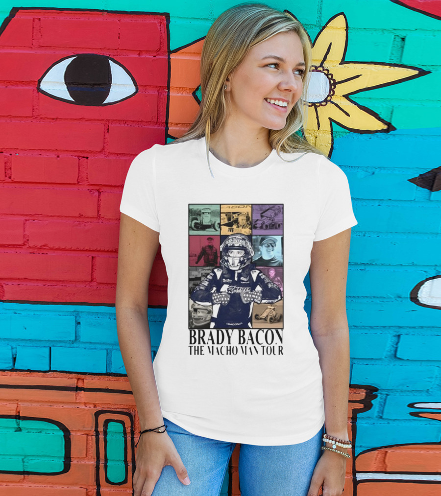 Brady Bacon Racing Iconography Collage The Macho Man Tour T-Shirt