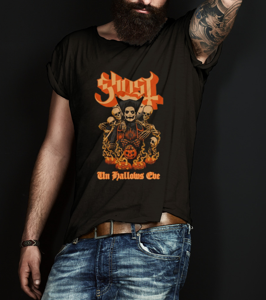 Ghost Papa Emeritus Iv Unhallows Eve Skeletons And Pumpkins T-Shirt