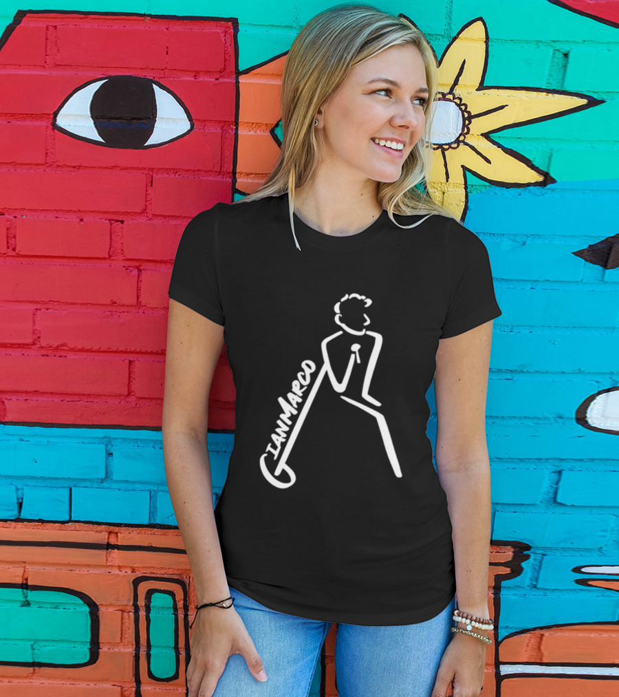 Gianmarco Leaning In GianMarco Microphone Icon Outline T-Shirt