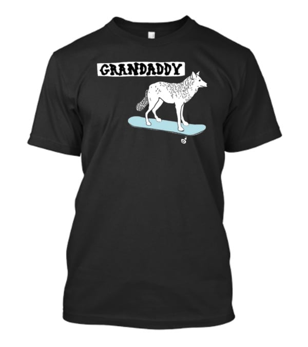 Grandaddy Wolf On Skateboard Blu Wav T-Shirt