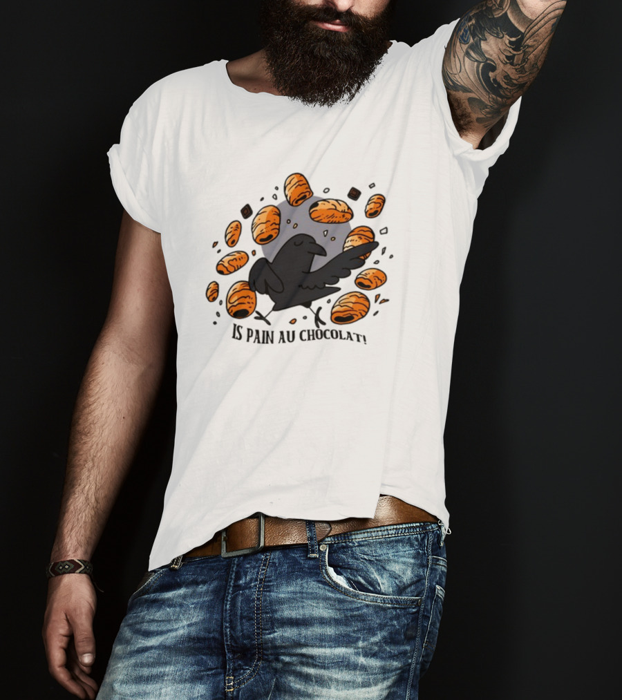 Bird Surrounded By Pain Au Chocolat Pastries T-Shirt
