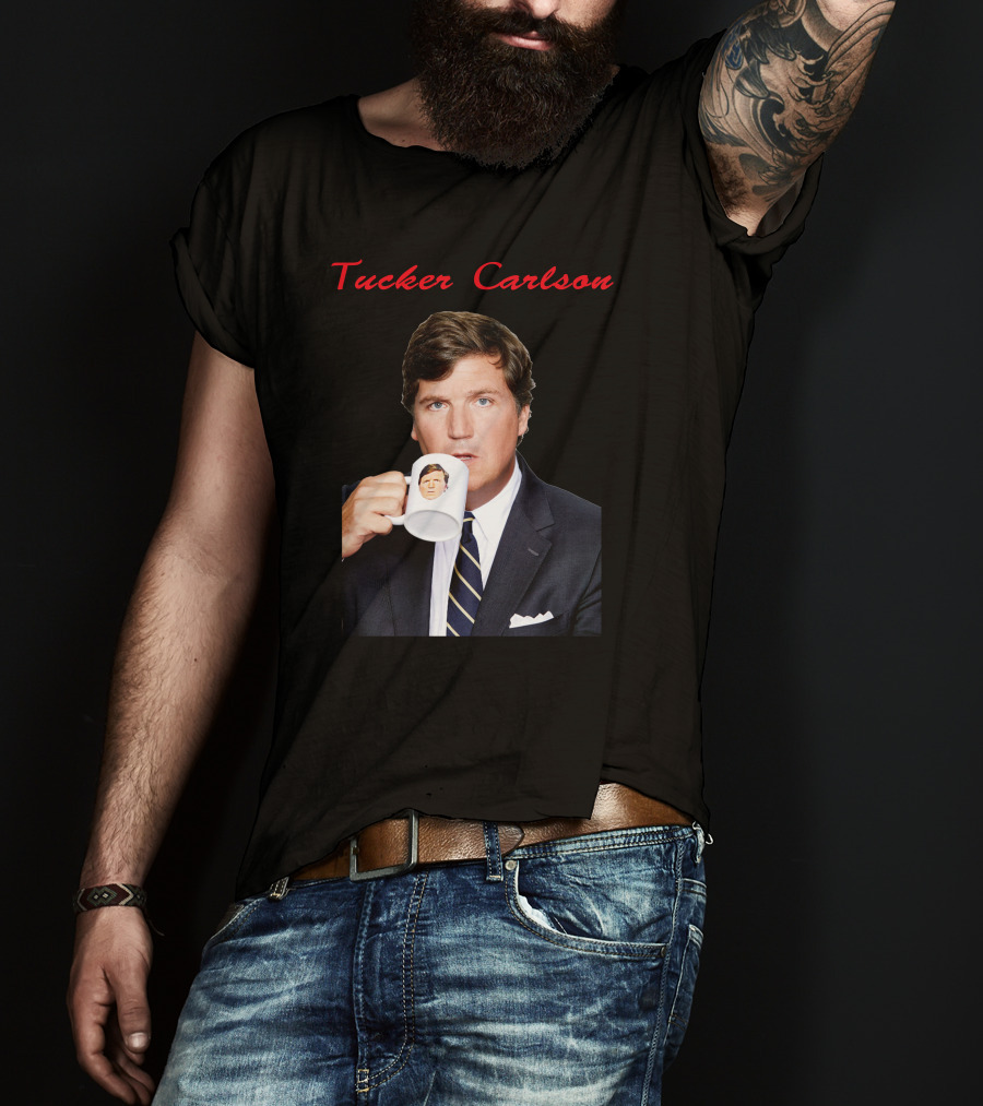 Tucker Carlson Drinking From A Personalized Mug T-Shirt