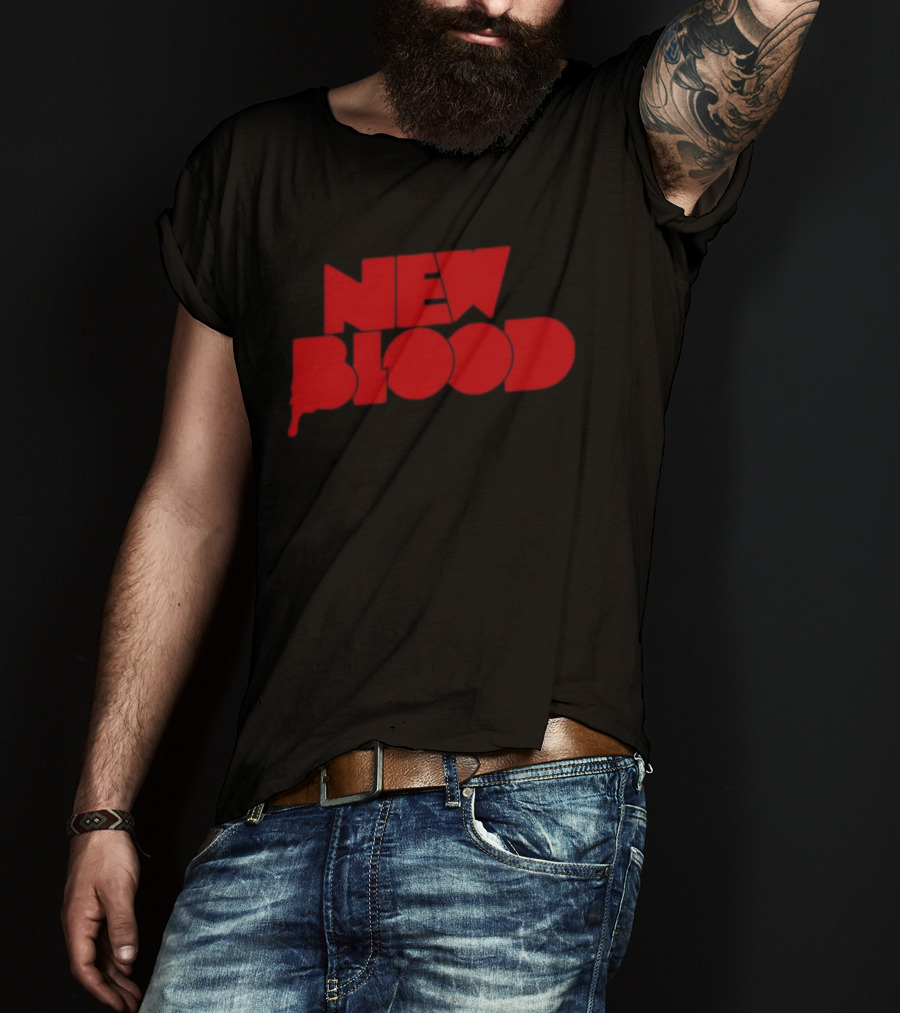 New Blood Dripping Lettering T-Shirt