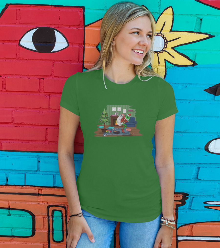 How The Grinch Stole Sneakers Stealing Colorful Boxes By Christmas Tree T-Shirt