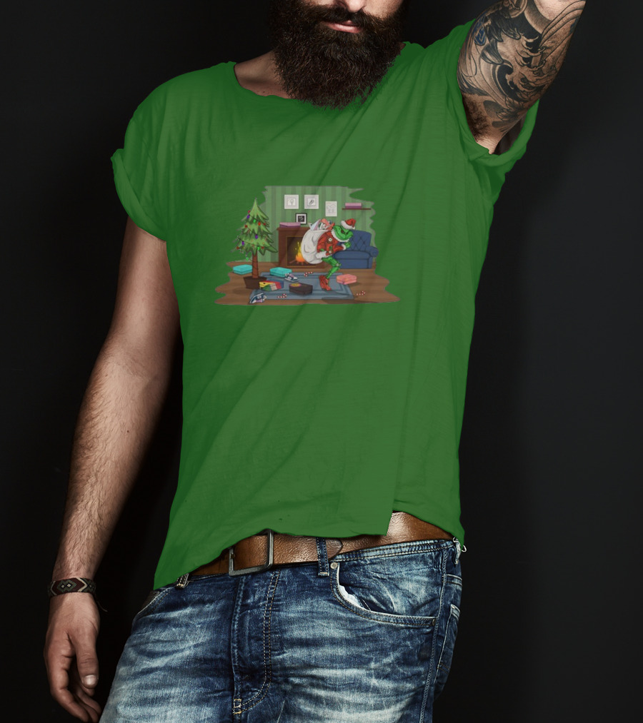 How The Grinch Stole Sneakers Stealing Colorful Boxes By Christmas Tree T-Shirt