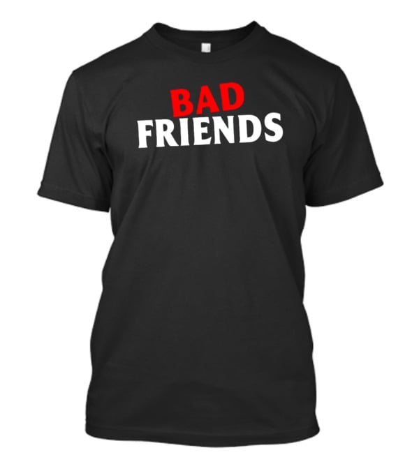 Bad Friends Podcast Logo Red White T-Shirt