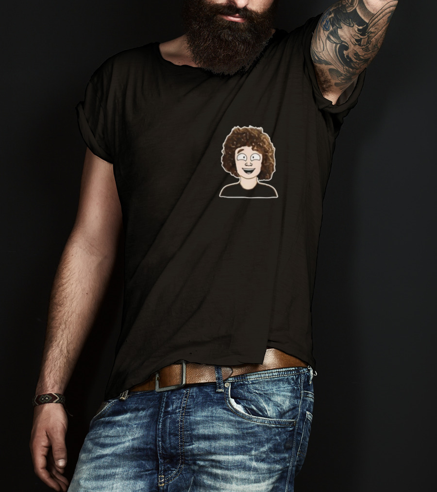 Nelson Neumann Cartoon Character With Curly Hair T-Shirt