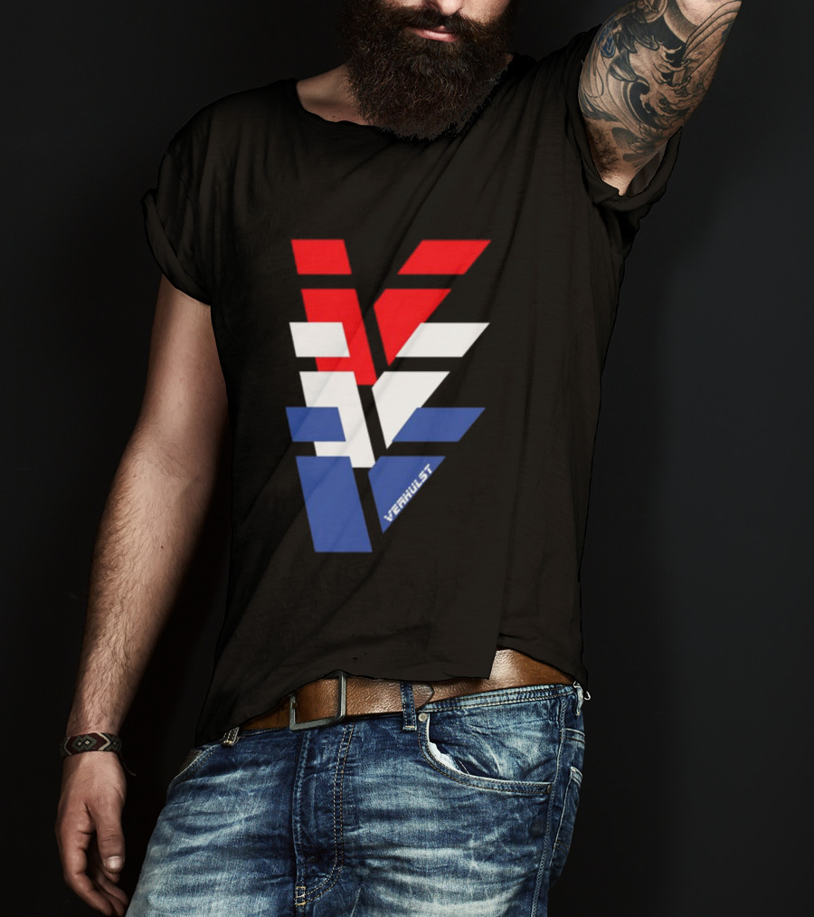 Verhulst Tri-Color Red White Blue V T-Shirt