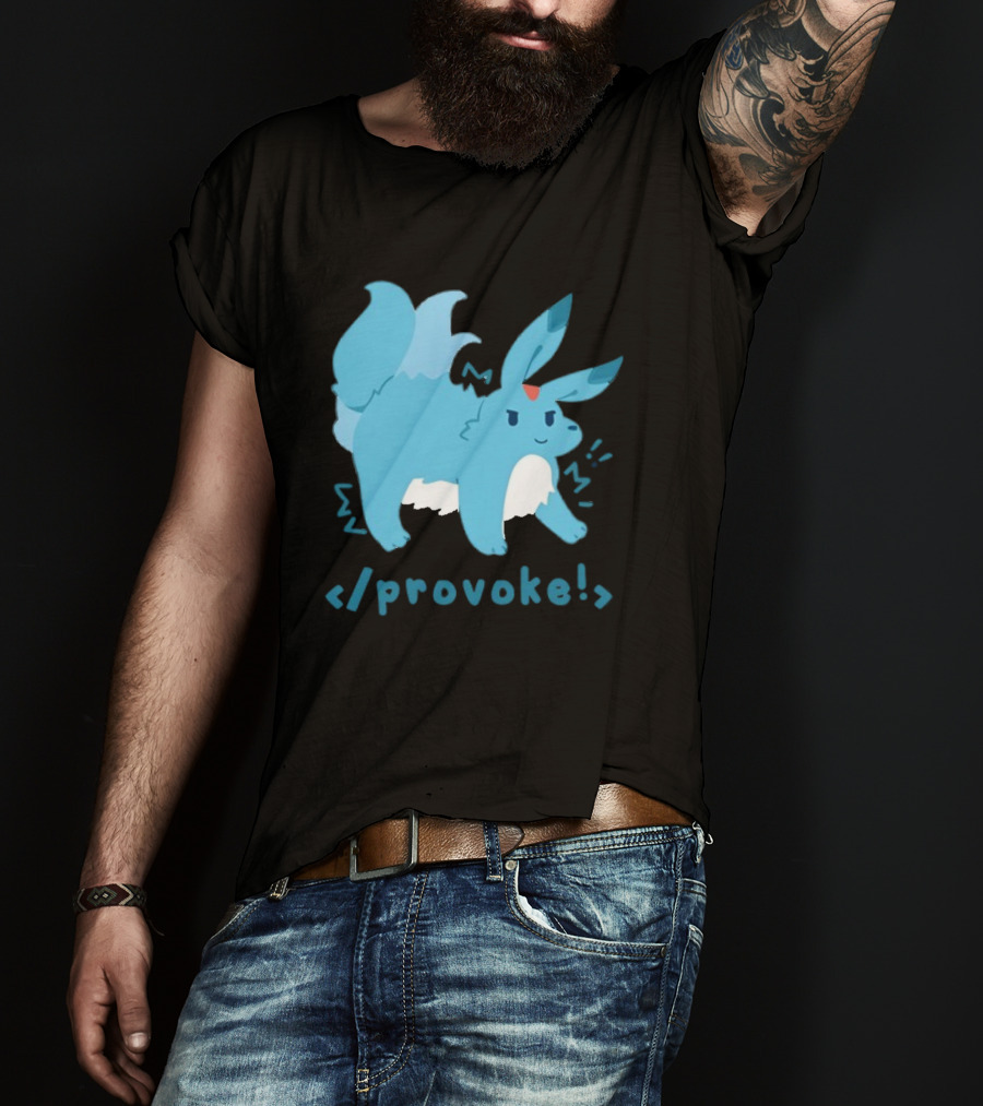 Provoke Pokemon Inspired Blue Character With Coding Element T-Shirt