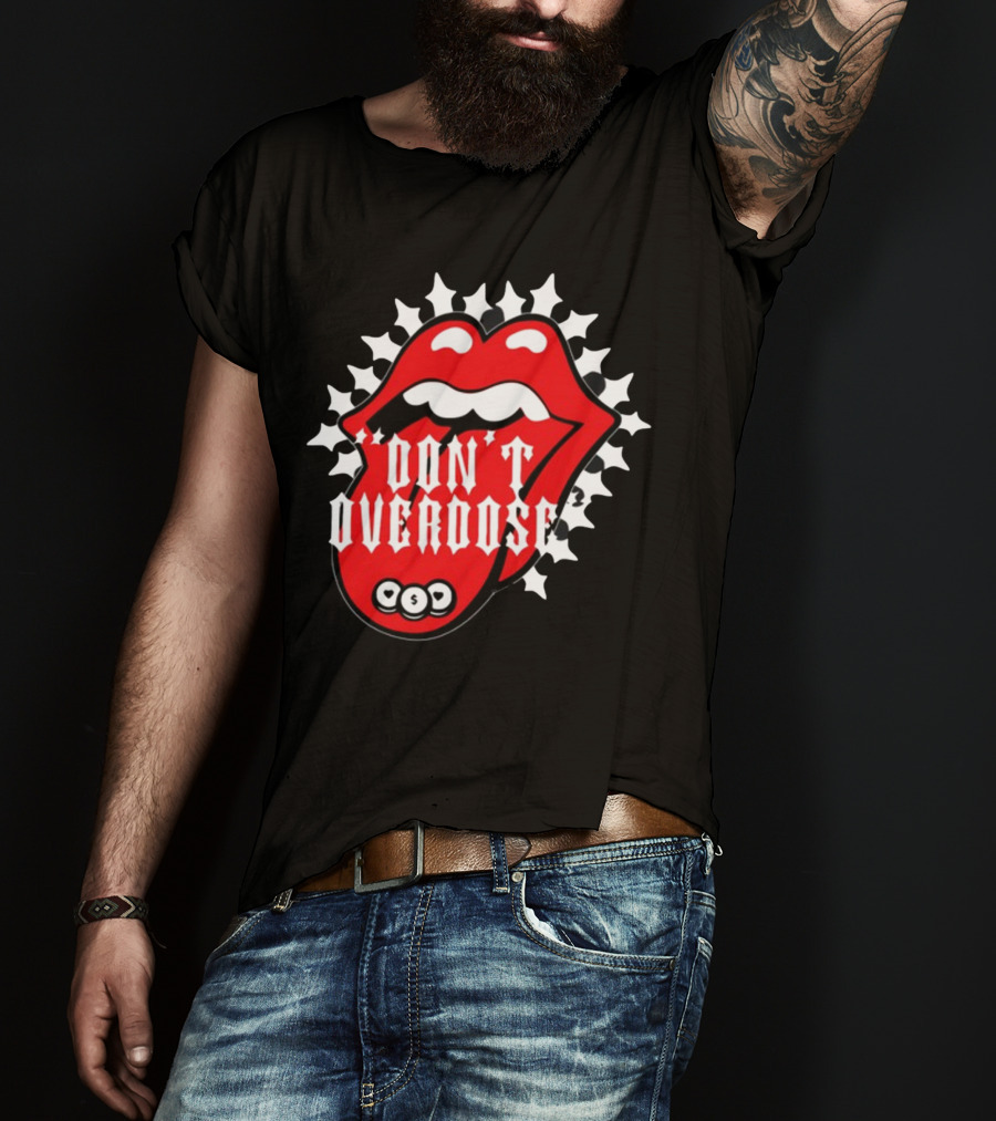Upperlevel916 Evol Love Is A Drug Don't Overdose Iconic Red Lips T-Shirt