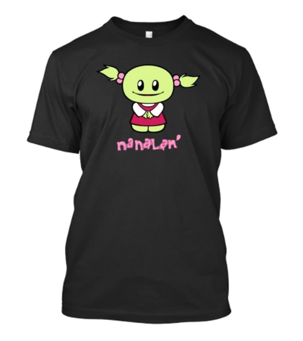 Retrokid YTV Nanalan Mona Cute Green Character With Pigtails And Pink T-Shirt