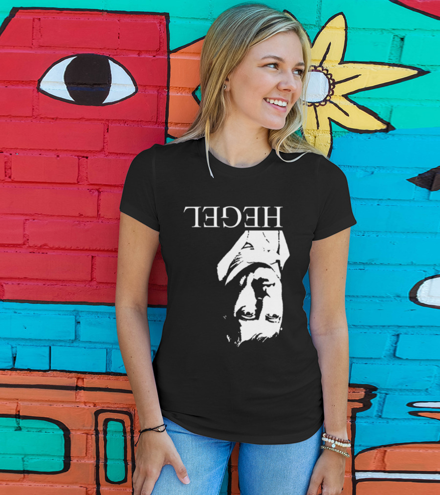 Marx Hegel Upside Down Text Image T-Shirt