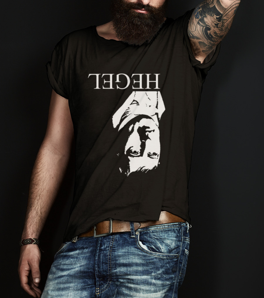 Marx Hegel Upside Down Text Image T-Shirt