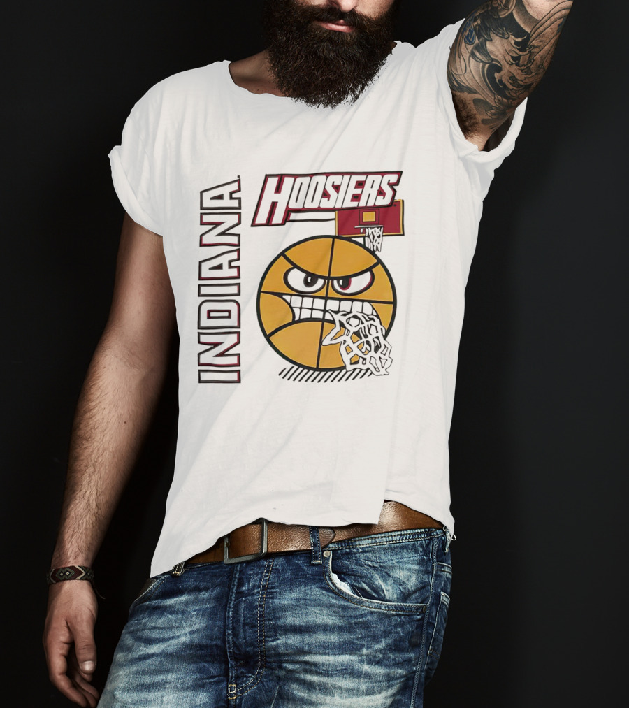 Indiana Hoosiers Angry Basketball Face T-Shirt