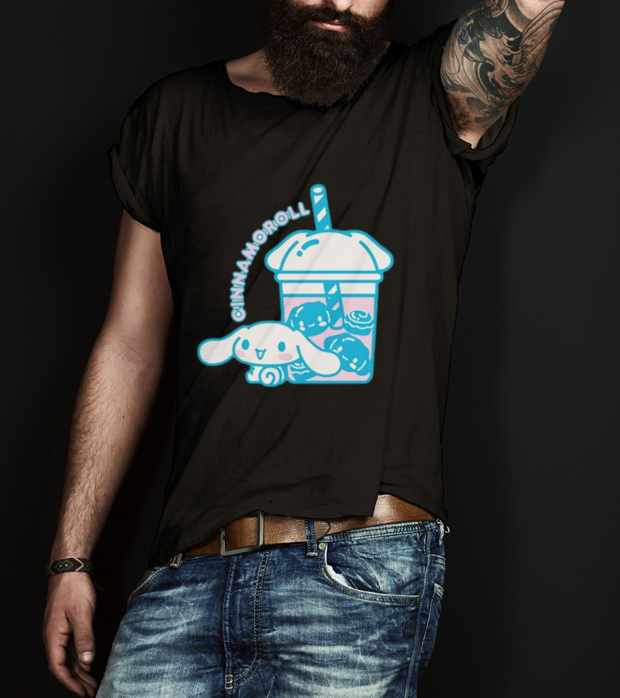 Cinnamoroll Bubble Tea Cup Pastel Cute Character T-Shirt
