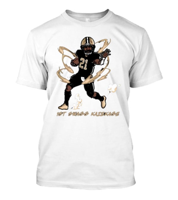 1St Swagg Kazekage Football Player Number 21 With Gold Aura T-Shirt
