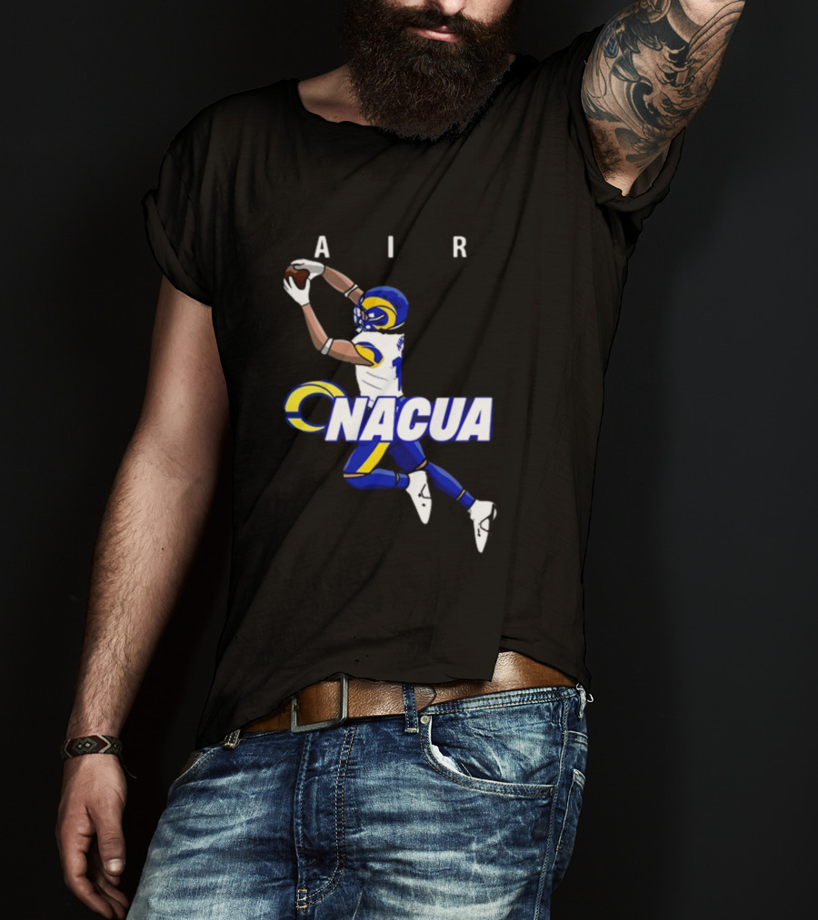AIR Nacua Football Player Catch Rams Helmet T-Shirt
