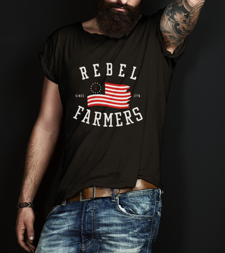 Gatlin Didier Rebel Farmers Since 1776 Flag T-Shirt