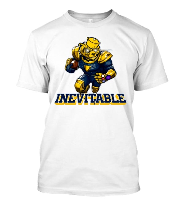 Michigan Inevitable Bear In Armor Football Character T-Shirt