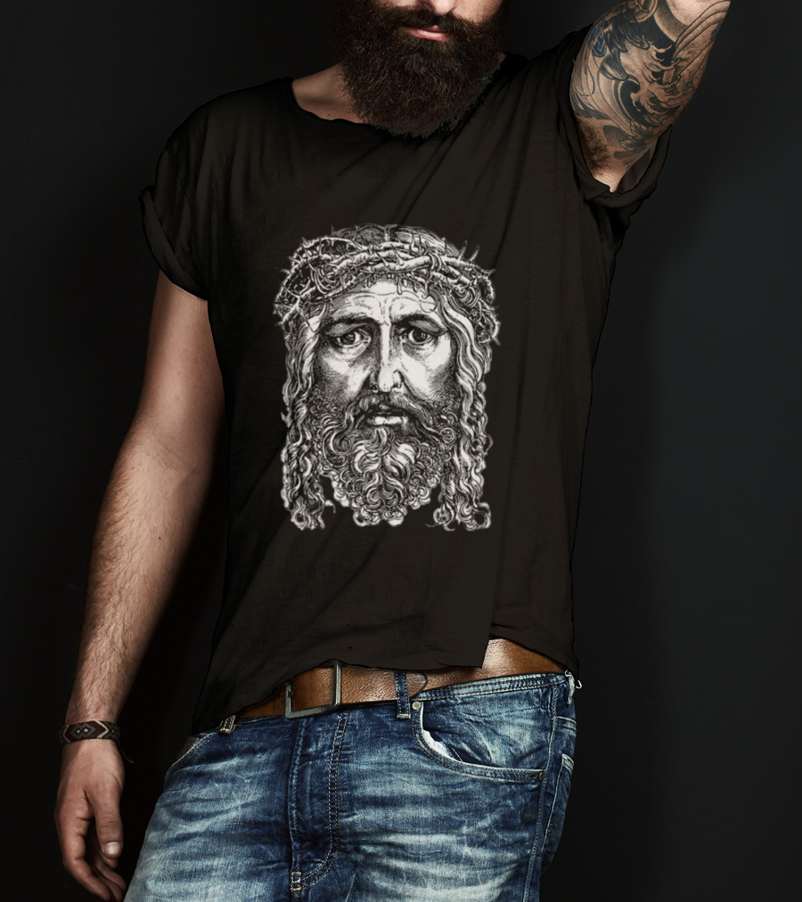 Cj Stroud Jesus Christ Portrait With Crown Of Thorns T-Shirt