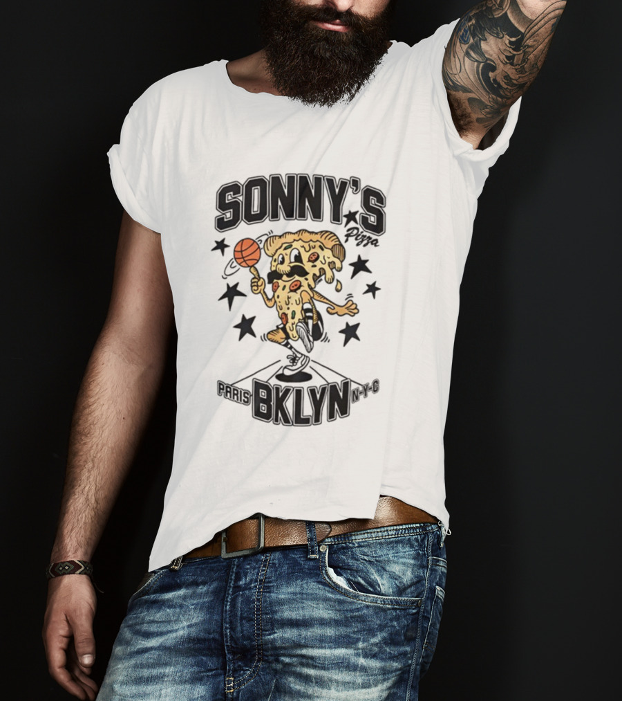 SONNY'S Pizza Basketball Paris BKLYN NY-0 T-Shirt