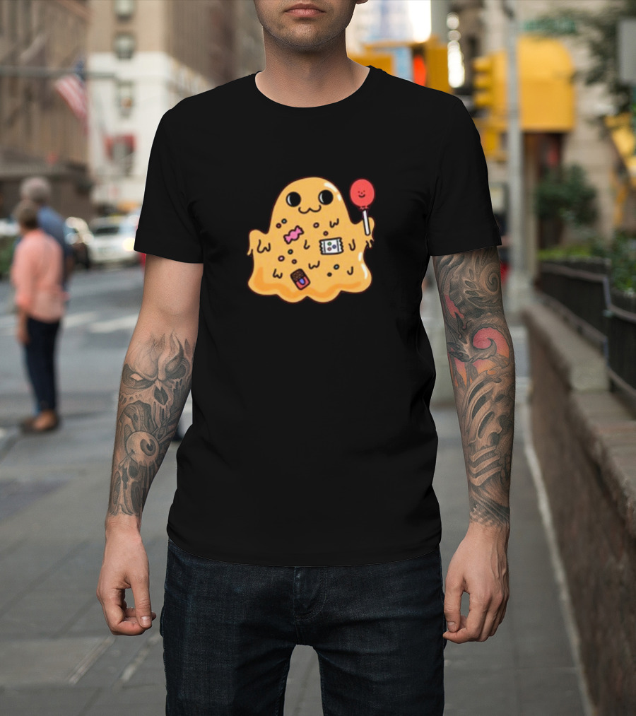 SCP 999 Tickle Monster Holding a Smiling Lollipop with Candy Elements T-Shirt