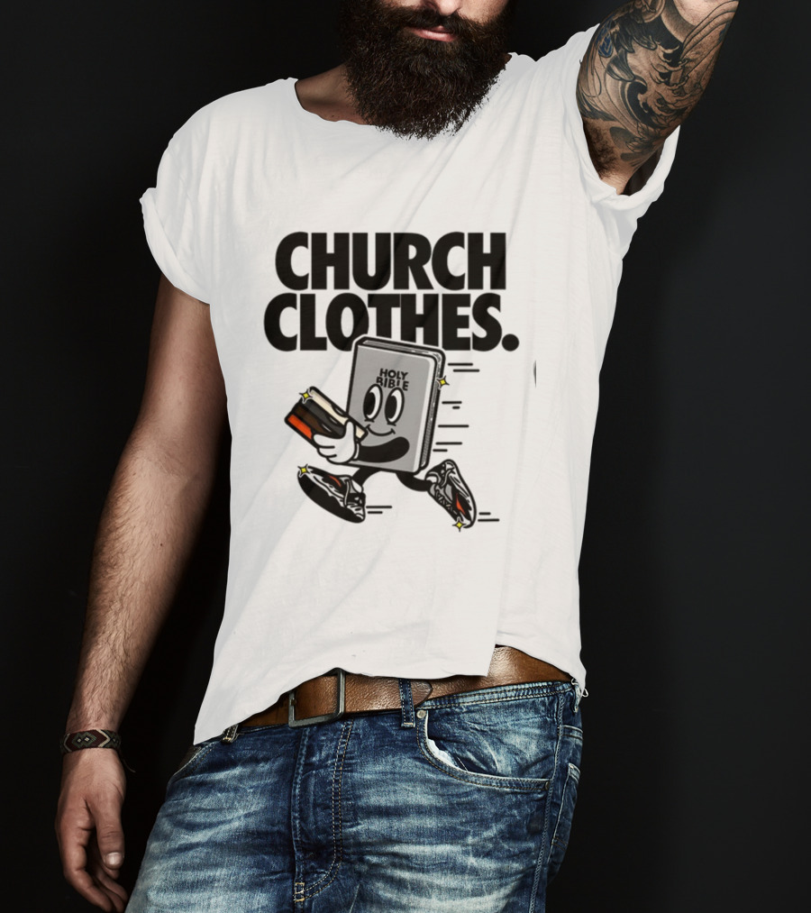 Church Clothes Holy Bible Cartoon Running Sneakers T-Shirt