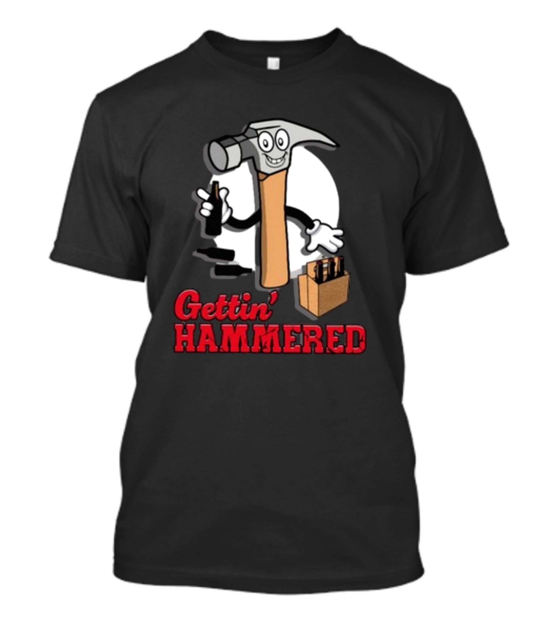 Gettin' Hammered With Cartoon Hammer And Drinks T-Shirt