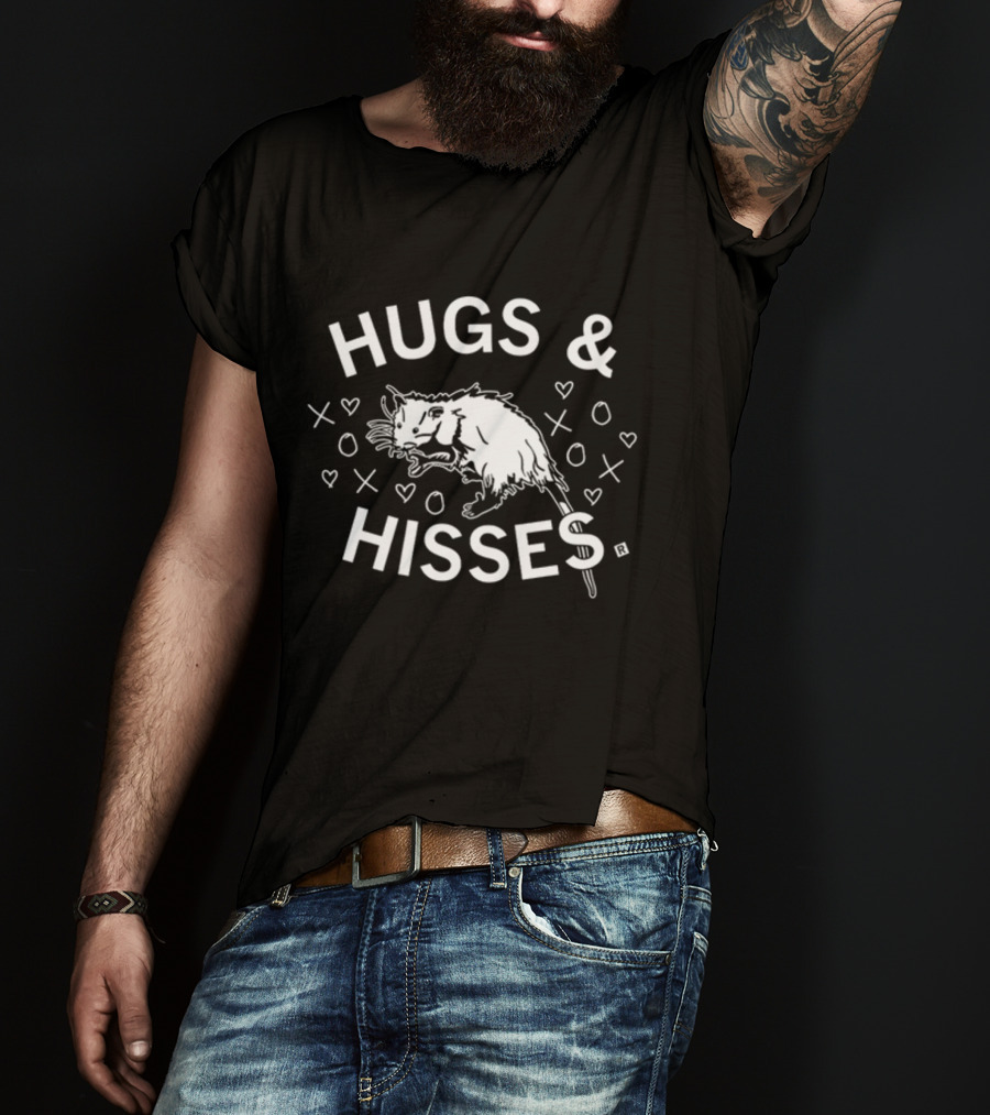 Hugs And Hisses Possum With Hearts And X's By Raygunsite Store T-Shirt