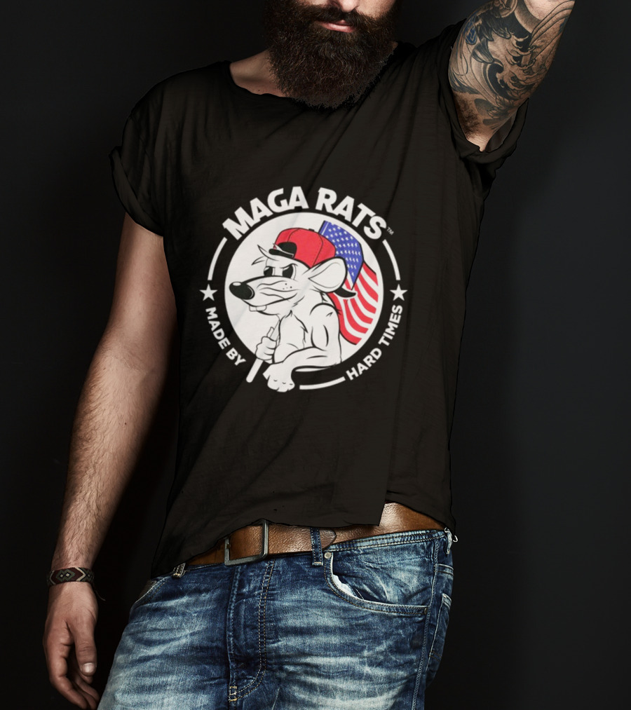 Maga Rats Made By Hard Times American Flag Hat T-Shirt
