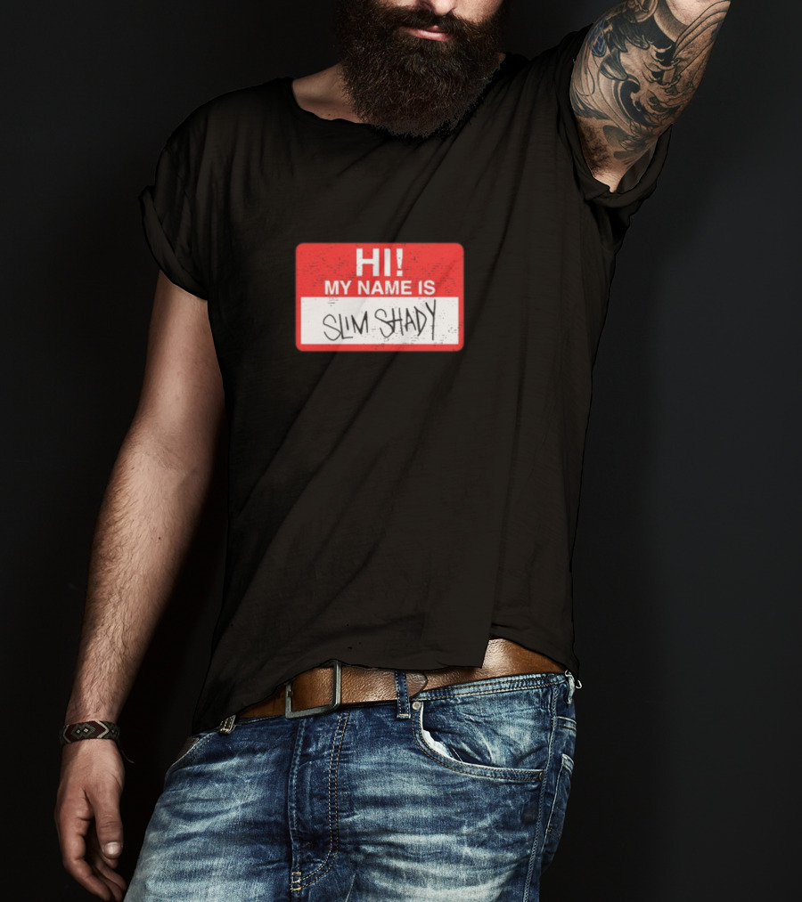 Hi My Name Is Slim Shady Eminem Inspired Nametag T-Shirt