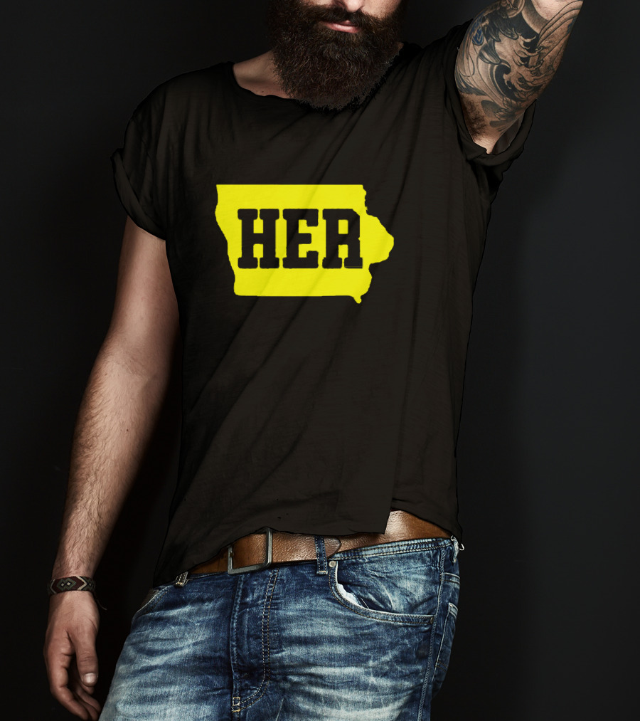 Dave Portnoy Hawkeye HER Caitlin Clark Iowa Map T-Shirt