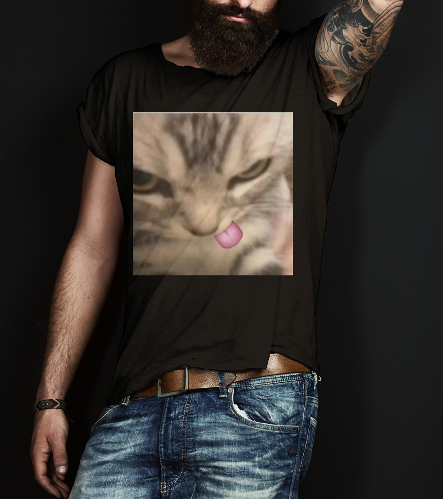 Sillyteestudio Silly Kitten Funny Cute Tongue Out Cat Meme T-Shirt