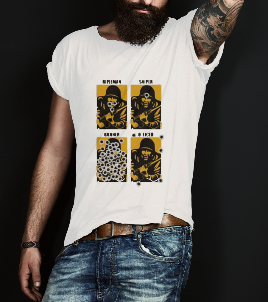 Rifleman Sniper Gunner Officer Bullet Targets T-Shirt