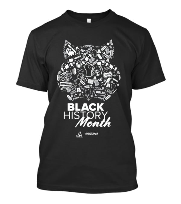Arizona Wildcats Black History Month Symbol And Text With Iconic T-Shirt