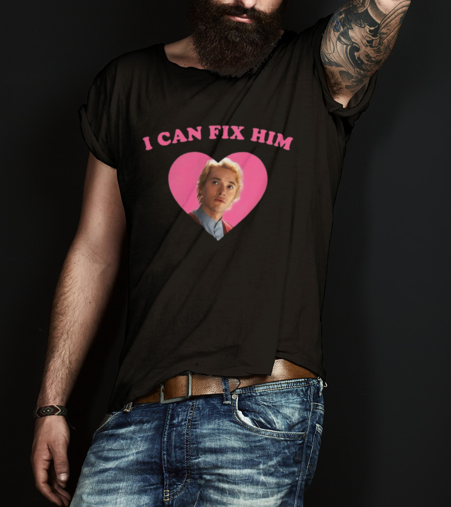 I Can Fix Him Heart Pink Background Tom Blyth T-Shirt