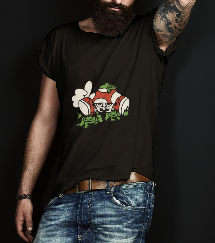 Man I Love Frogs Mushroom Character With Frogs T-Shirt