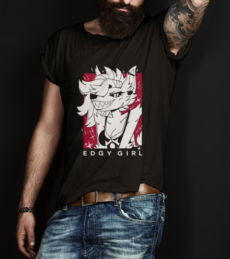 Edgy Girl Doubledog Bitey Puppy Girls T-Shirt