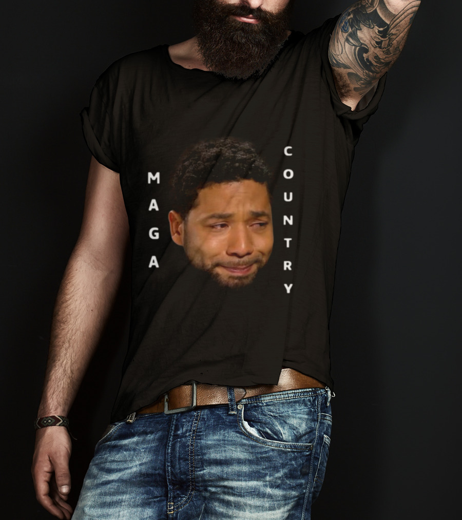 Hollaria Briden Jussie Smollett Crying Face Maga Country T-Shirt