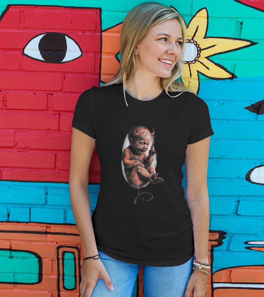 Hard Jewelry Embryo Child Devil Horns T-Shirt