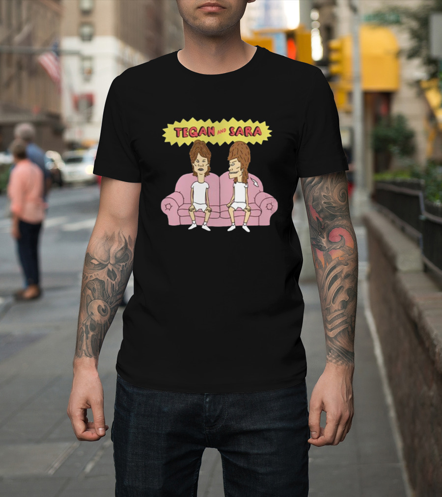 Tegan And Sara B Cartoon Style Couch Duo T-Shirt