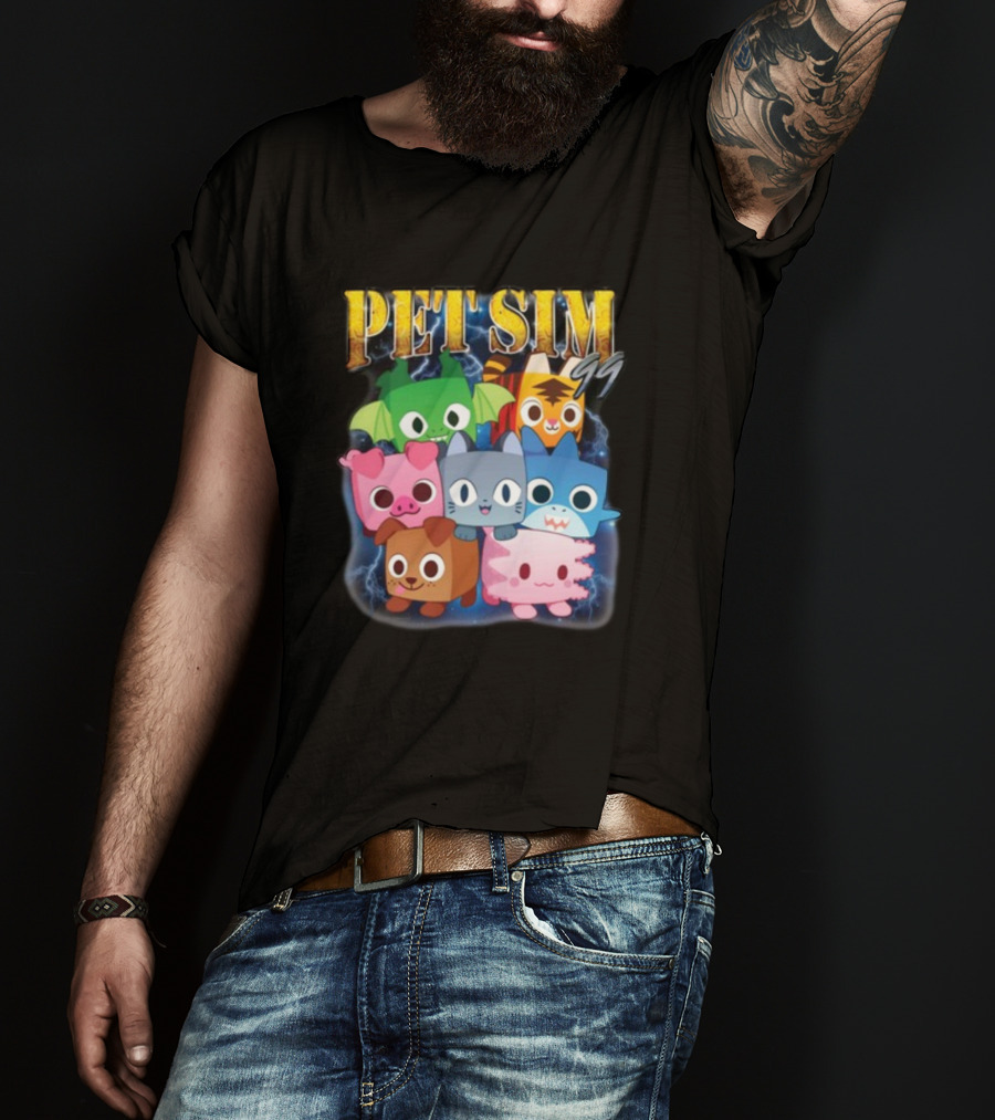 Pet Sim Ninety Nine Cute Animal Characters With GG T-Shirt