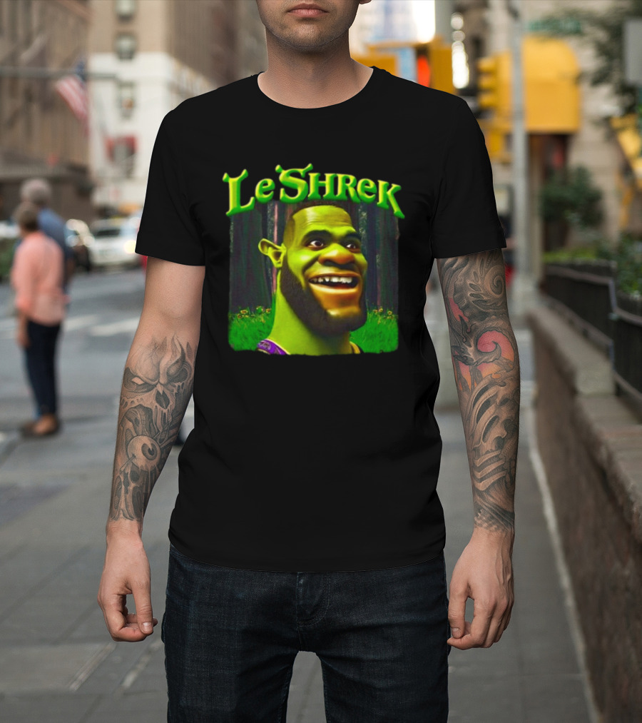 LeShrek Funnyahhtees Basketball Ogre Crossover T-Shirt