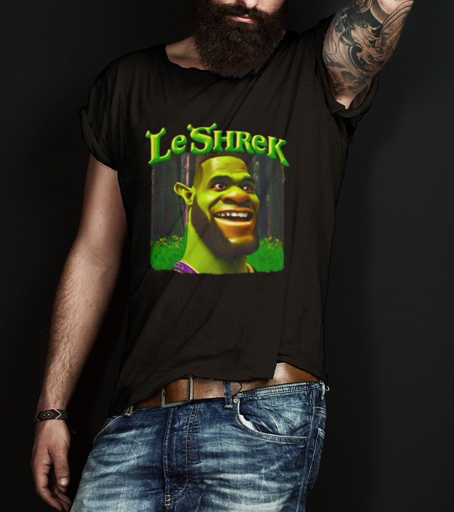 LeShrek Funnyahhtees Basketball Ogre Crossover T-Shirt
