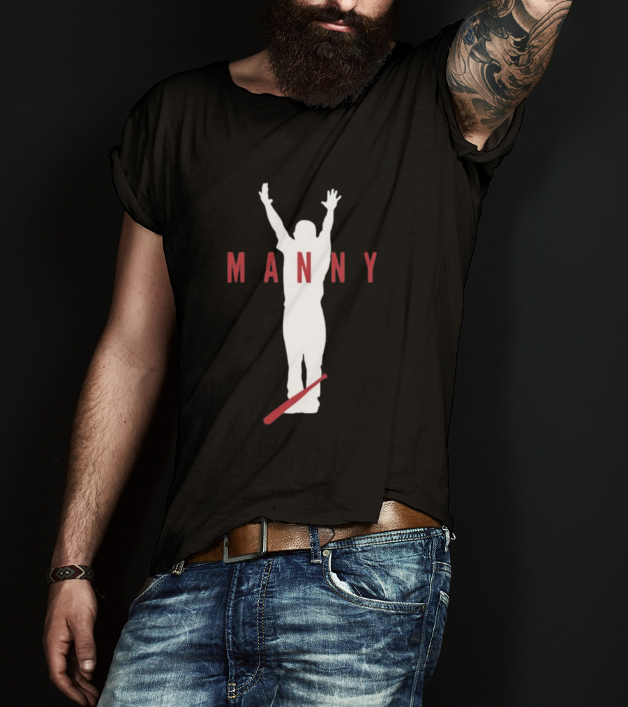 Manny Celebration Silhouette With Red Bat T-Shirt