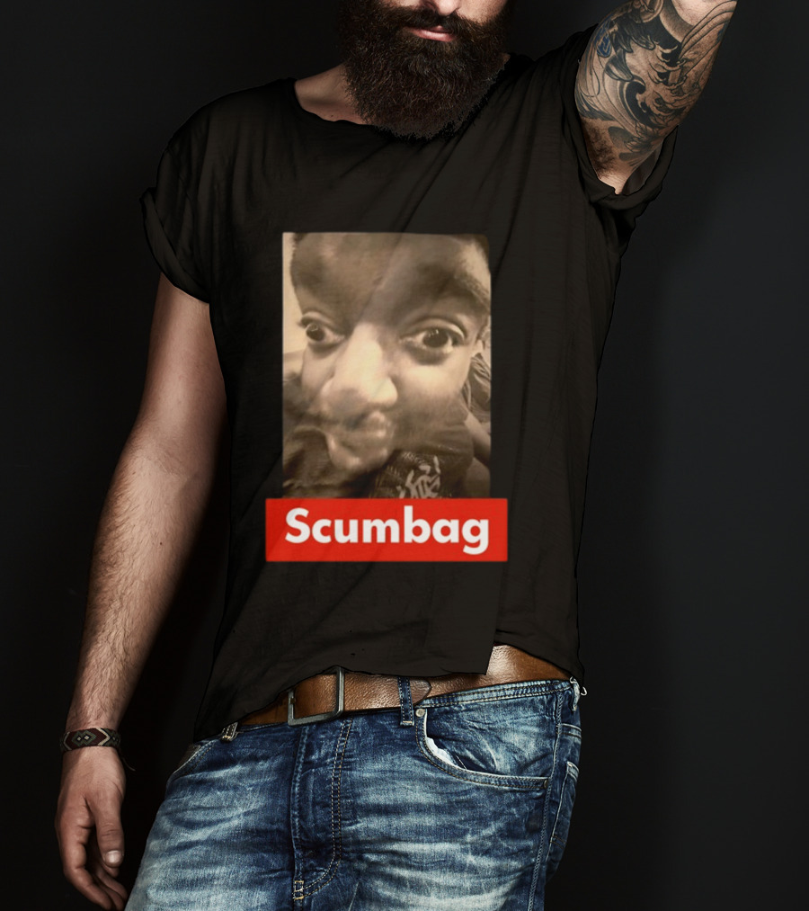 Scumbag Distorted Face Black And White Photo T-Shirt