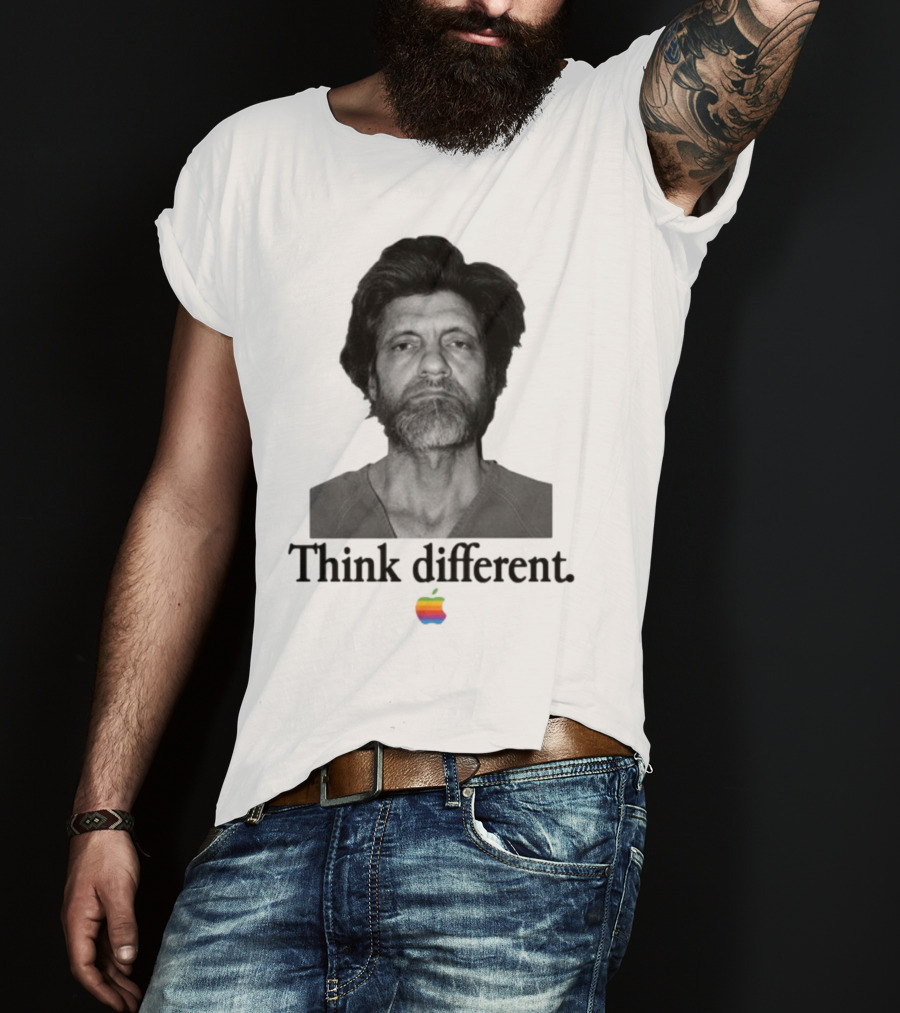 Uncle Ted Think Different Apple Parody With Rainbow T-Shirt