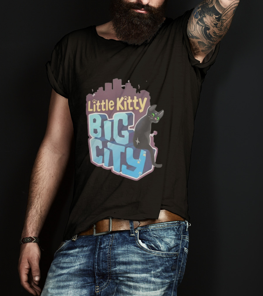 Little Kitty Big City Playful Cat Adventure T-Shirt