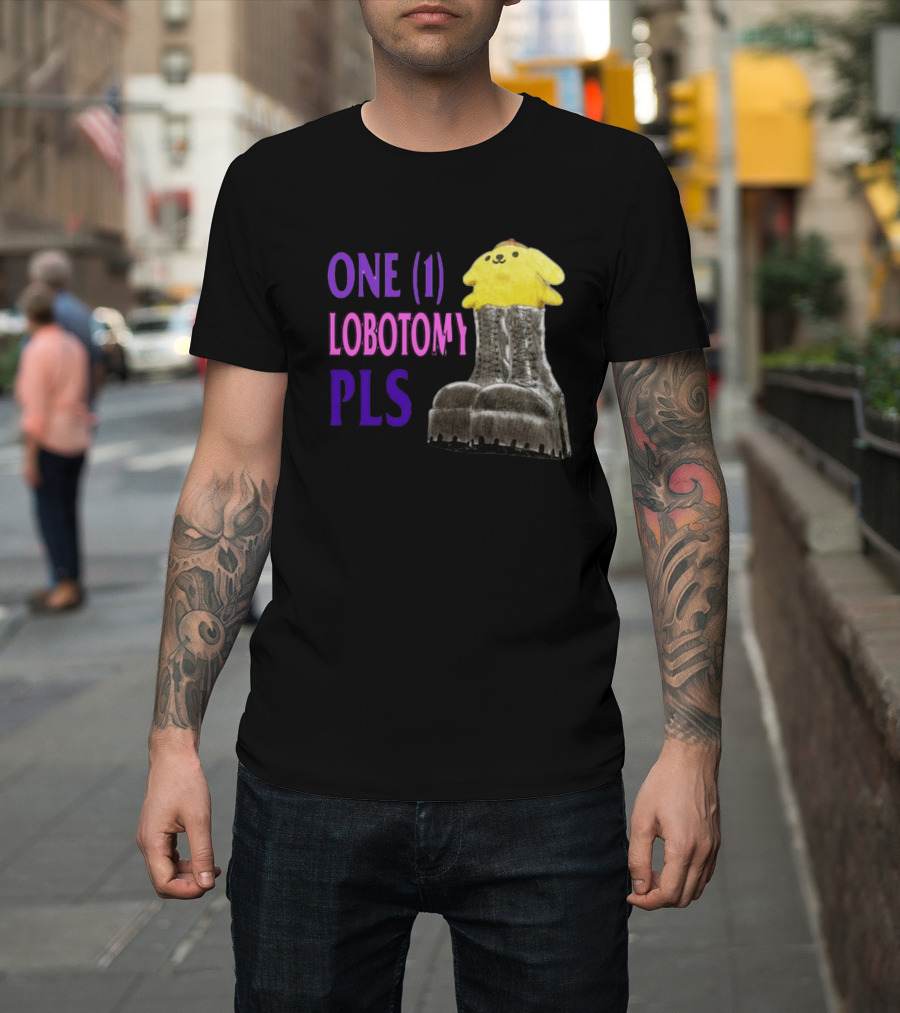 Jmcgg Pompompurin One 1 Lobotomy Pls Cute Character in Platform Boots T-Shirt